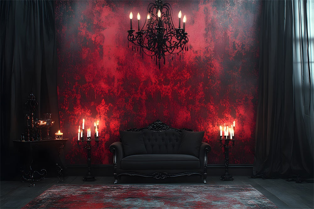 Halloween Gothic Schwarz Rot Wandkerzen Hintergrund RR8-371
