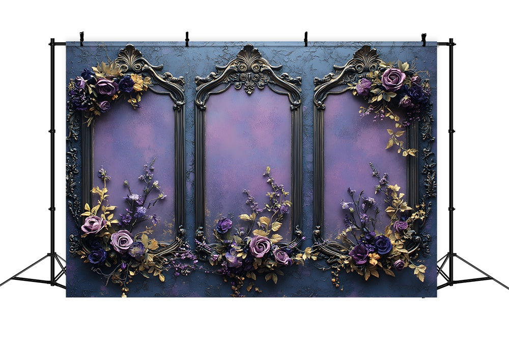 Lila Blumenrahmen Wand Halloween Hintergrund RR8-390