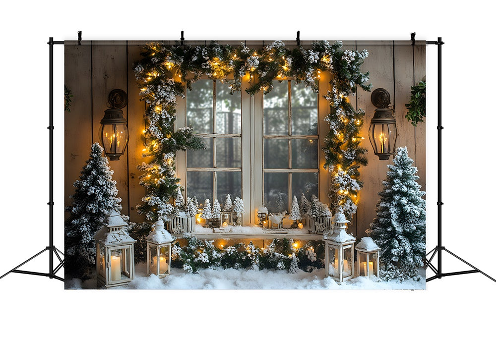 Weihnachten Lichtergirlande Fenster Hintergrund RR8-41