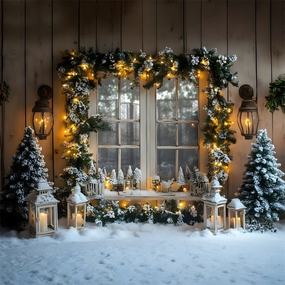 Weihnachten Lichtergirlande Fenster Hintergrund RR8-41