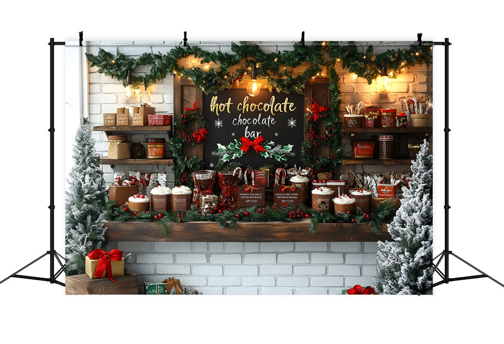 Weihnachtskranz Heiße Schokolade Bar Backdrop RR8-44