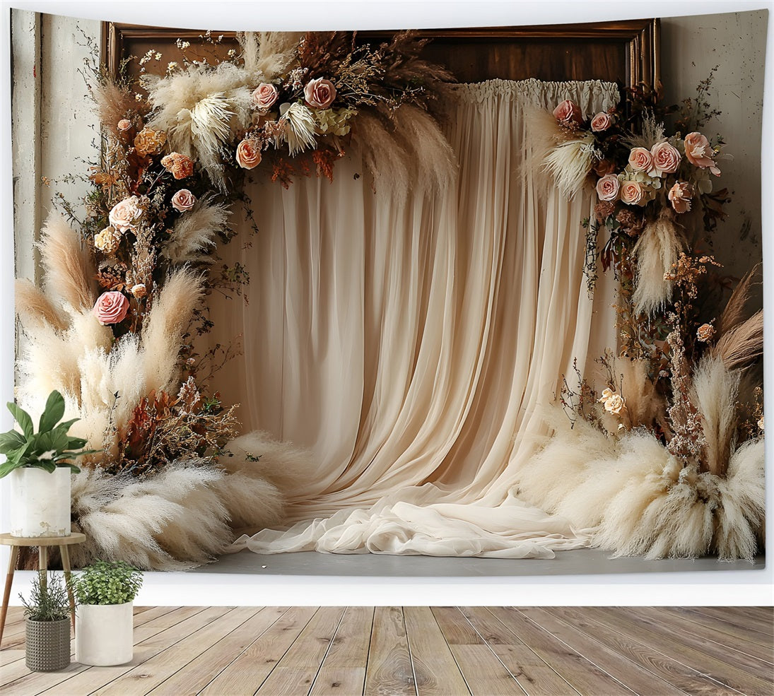 Golden Hour Boho Luxe Floral Hintergrund RR8-498