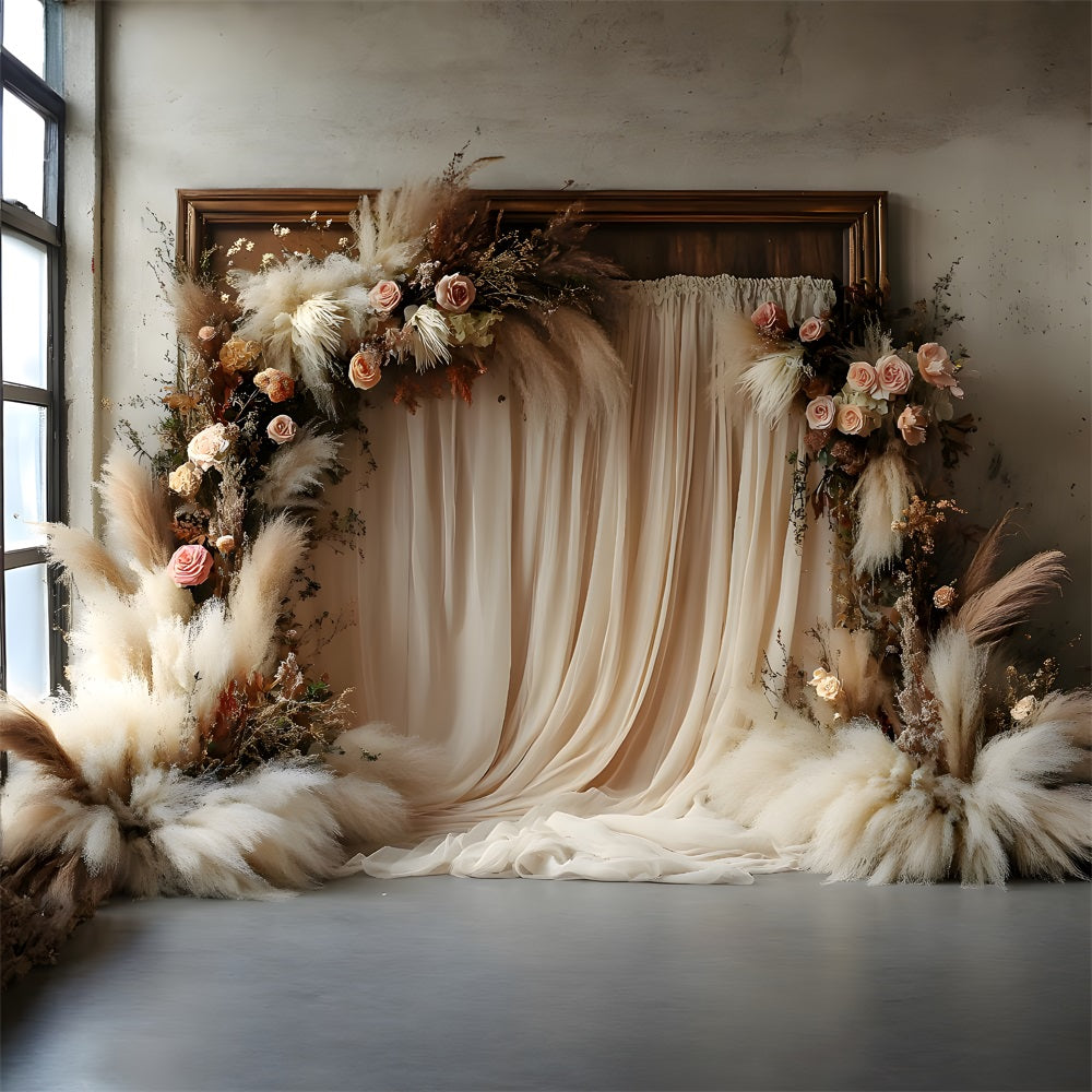 Golden Hour Boho Luxe Floral Hintergrund RR8-498