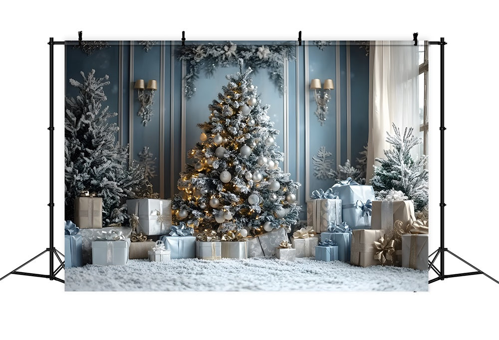 Weihnachtsbaum leuchtende Geschenkboxen Backdrop RR8-50