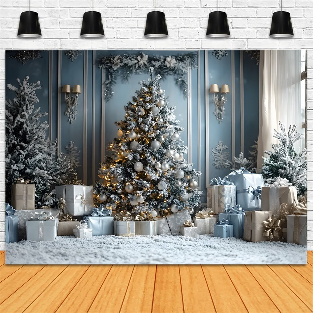 Weihnachtsbaum leuchtende Geschenkboxen Backdrop RR8-50