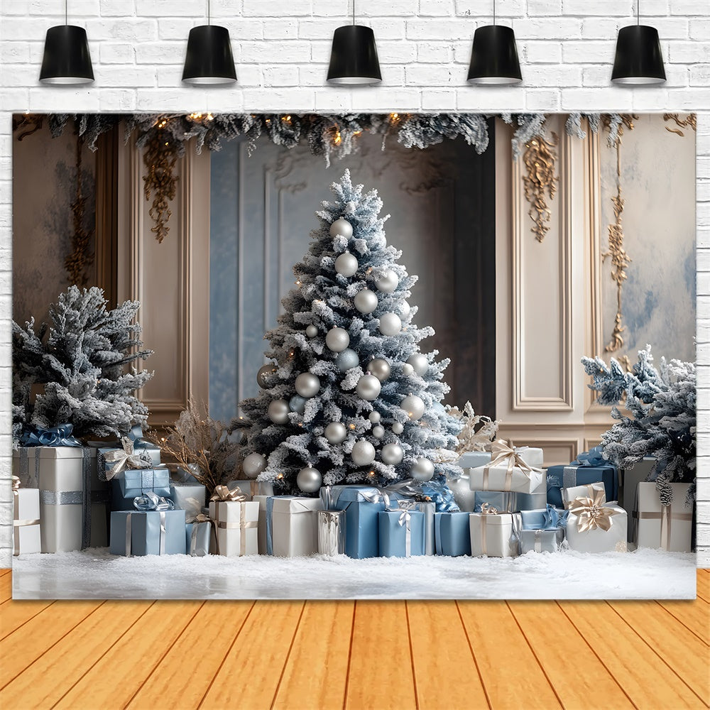 Weihnachtsbaum Retro-Wand-Geschenkboxen Hintergrund RR8-51