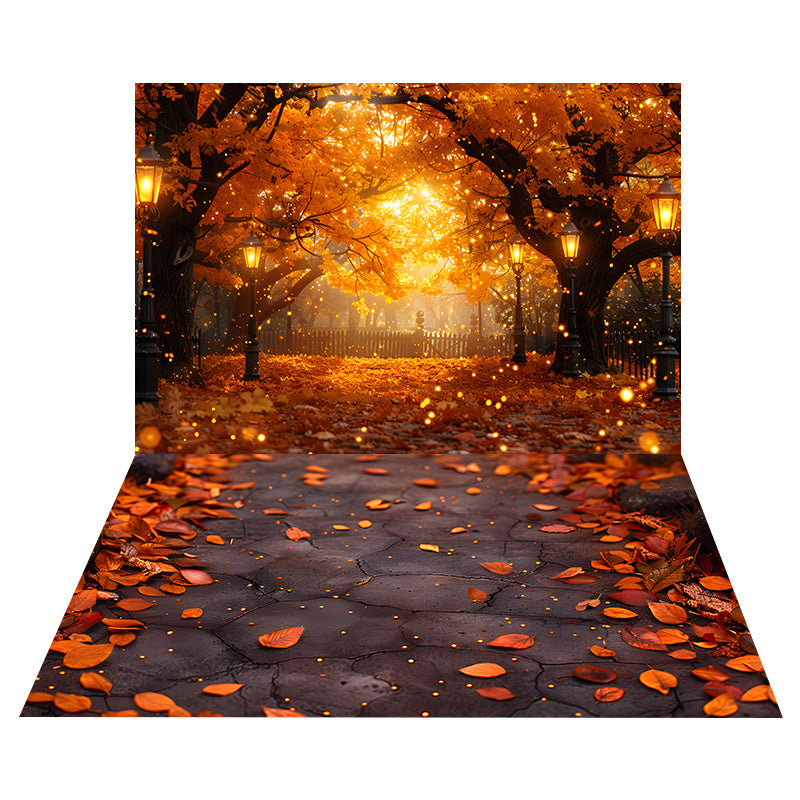 Herbst Herbstlaub Hintergrund+Steinweg Boden Hintergrund RR8-524