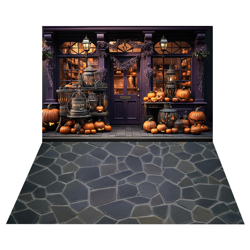 Halloween Store Window Hintergrund+Stone Trail Bodenhintergrund RR8-550