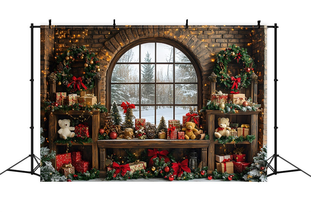 Weihnachten Spielzeug Zimmer Fenster Ansicht Backdrop RR8-68