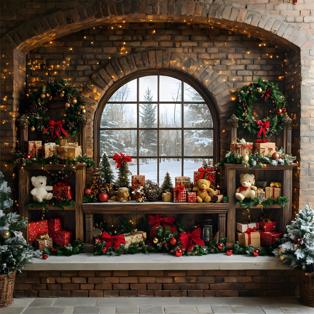 Weihnachten Spielzeug Zimmer Fenster Ansicht Backdrop RR8-68