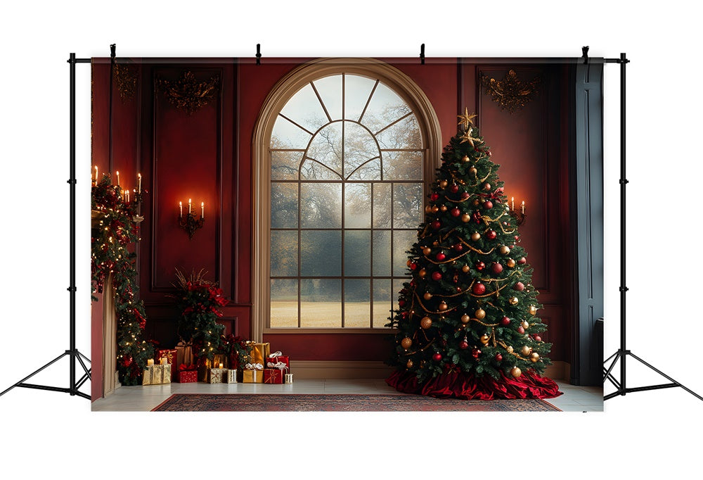 Weihnachtsbaum Wand Fensteransicht Backdrop RR8-88