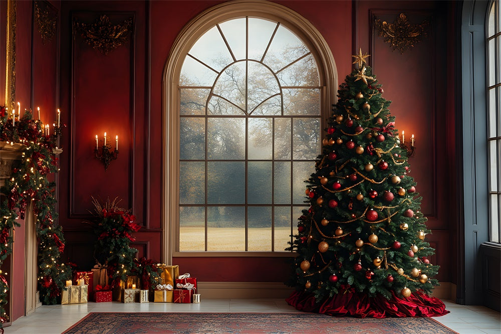 Weihnachtsbaum Wand Fensteransicht Backdrop RR8-88