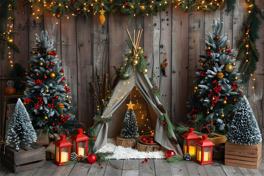 Weihnachtsbäume Lichter Winziges Zelt Backdrop RR8-9