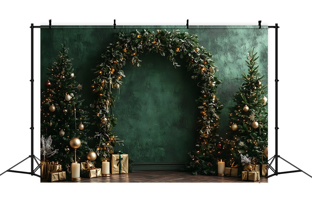 Weihnachten Grün Retro Wand Girlande Backdrop RR9-51