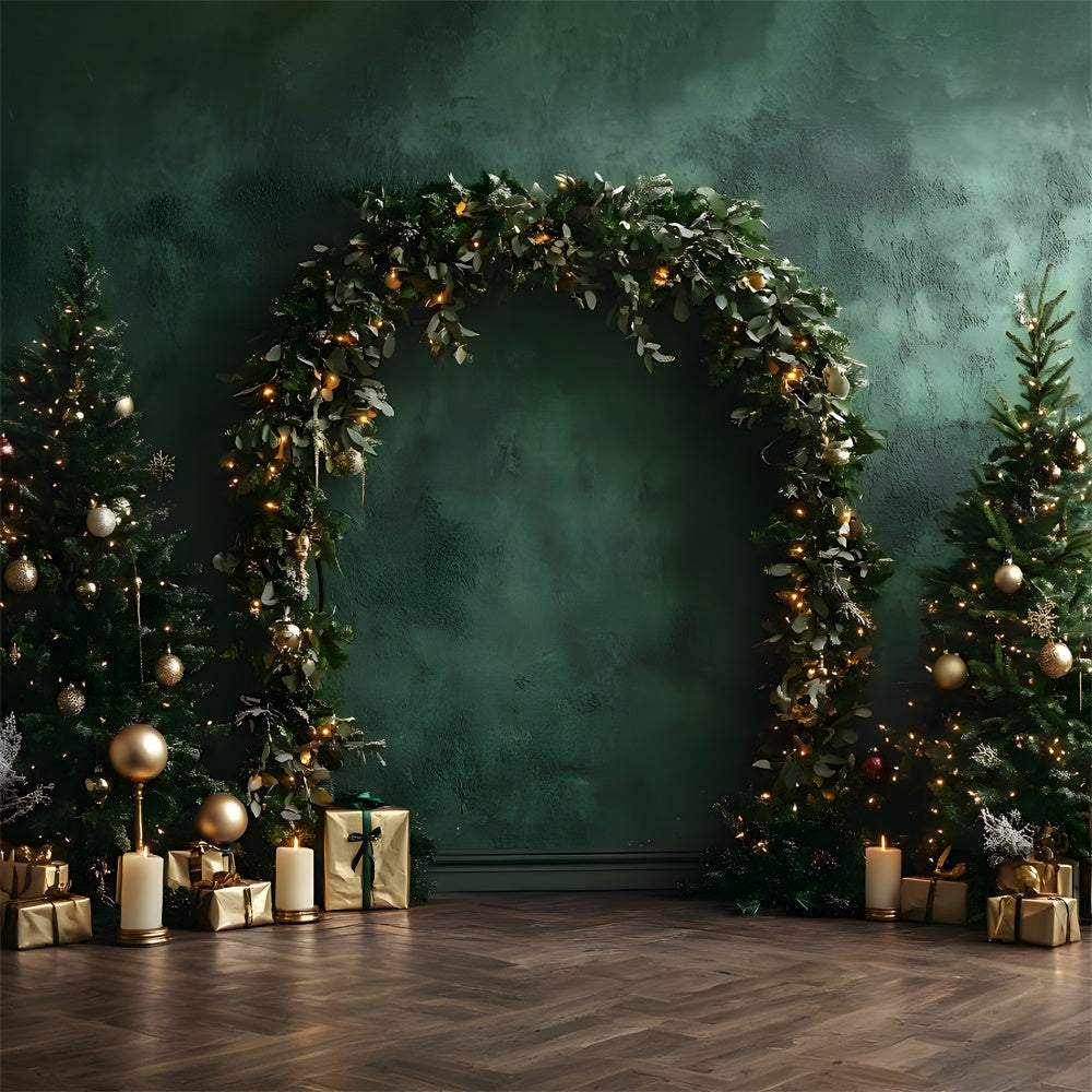 Weihnachten Grün Retro Wand Girlande Backdrop RR9-51