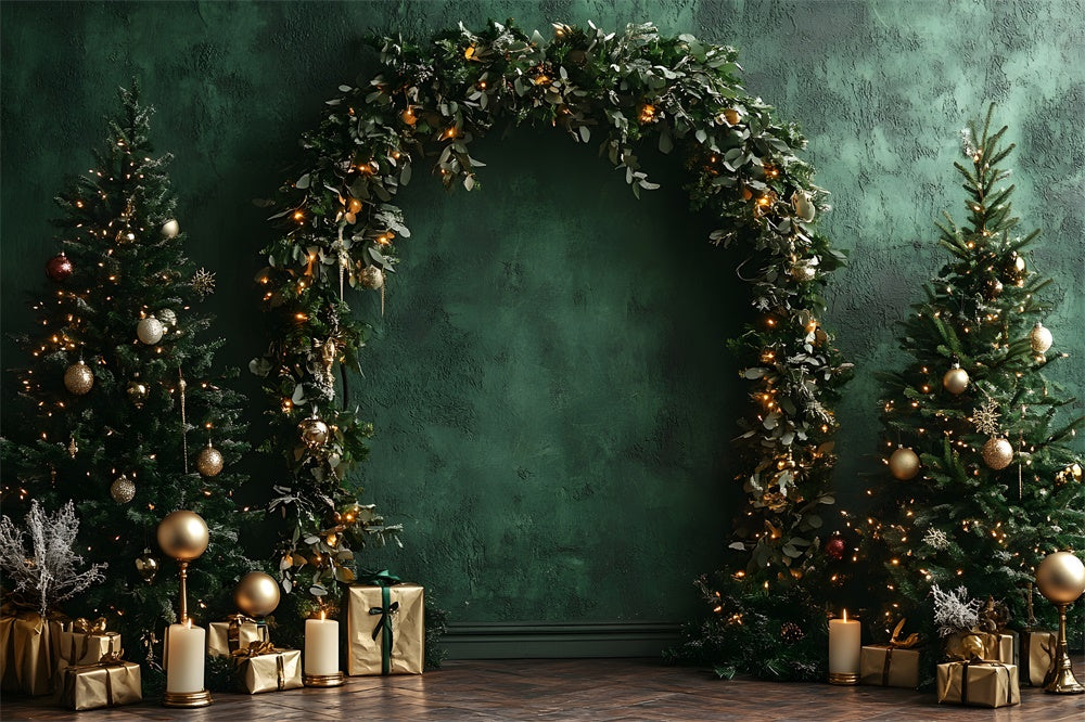 Weihnachten Grün Retro Wand Girlande Backdrop RR9-51