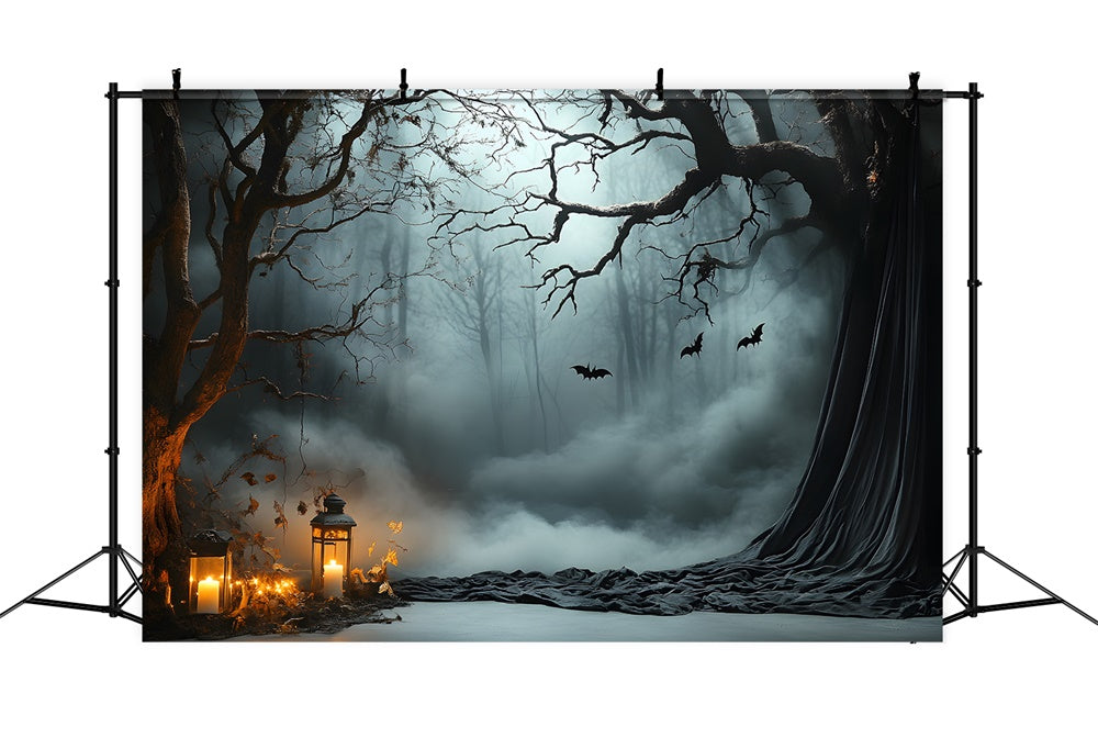 Halloween Nebel Wald Fledermäuse Fotokulisse RR9-92