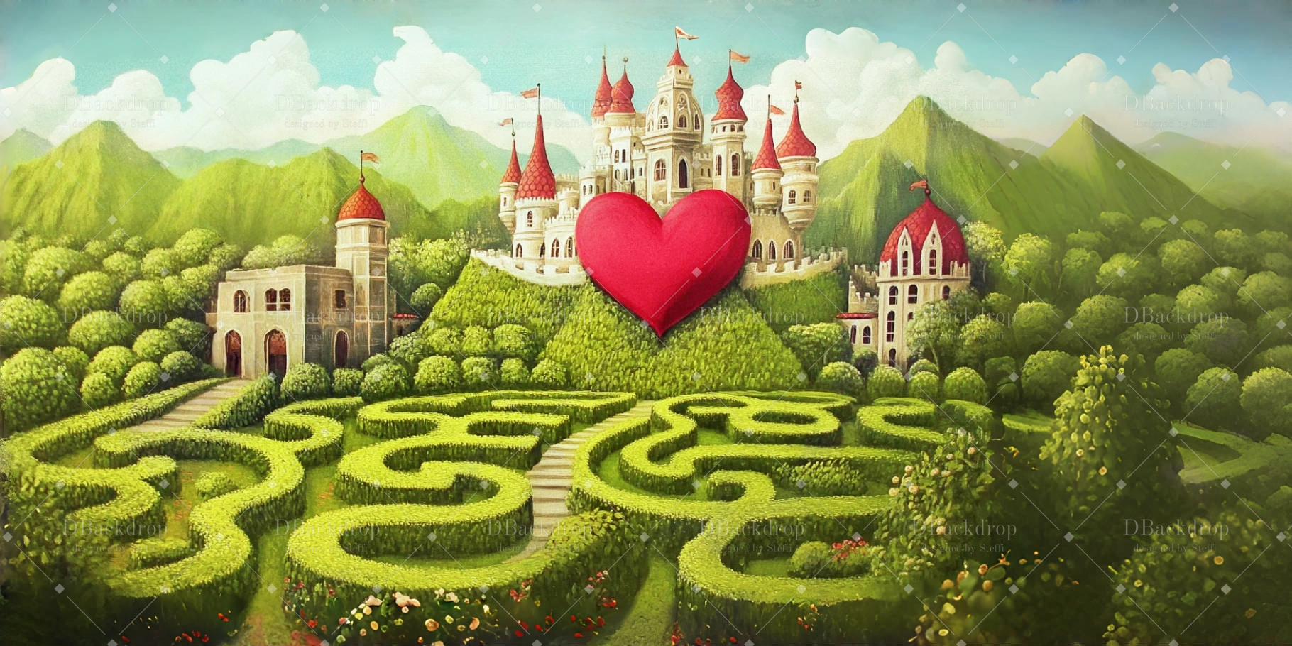 Theaterkulisse „Rot-Königin Schloss“ Schulaufführungen Kulissen CSH59-T18