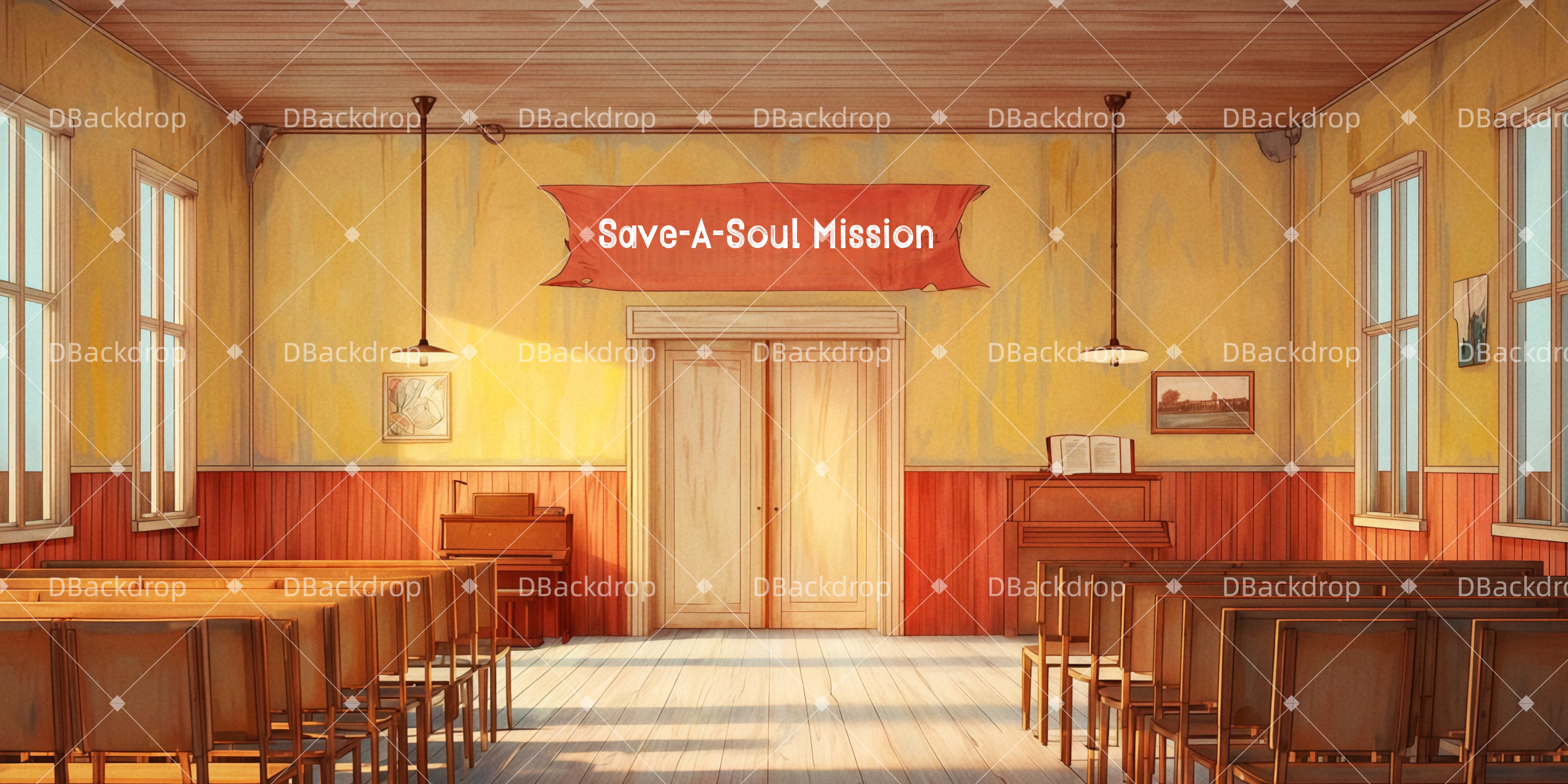 Theatervorhang offen Save-A-Soul Mission Theaterbühnenbau TWW511-T76