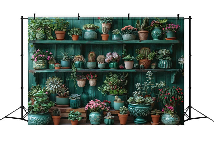 Backdrops für Frühling Lush Succulent Plant Display Backdrop TWW2-4