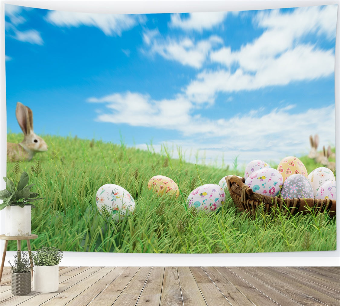 Ostern Foto Ideen Fröhliche Wiese Ei Feld Hintergrund TWW3-23