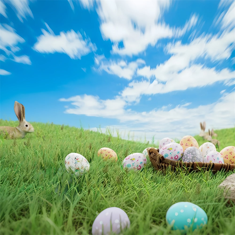 Ostern Foto Ideen Fröhliche Wiese Ei Feld Hintergrund TWW3-23