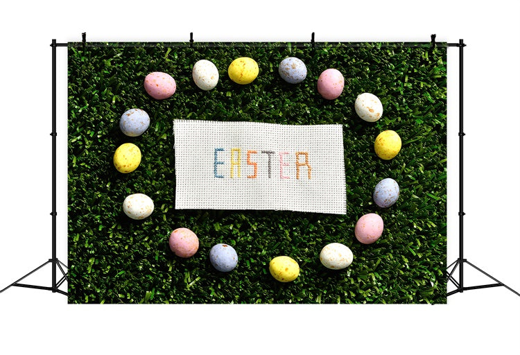 Ostern Fotohintergrund Vintage Kreuzstich Ei Hintergrund TWW3-24