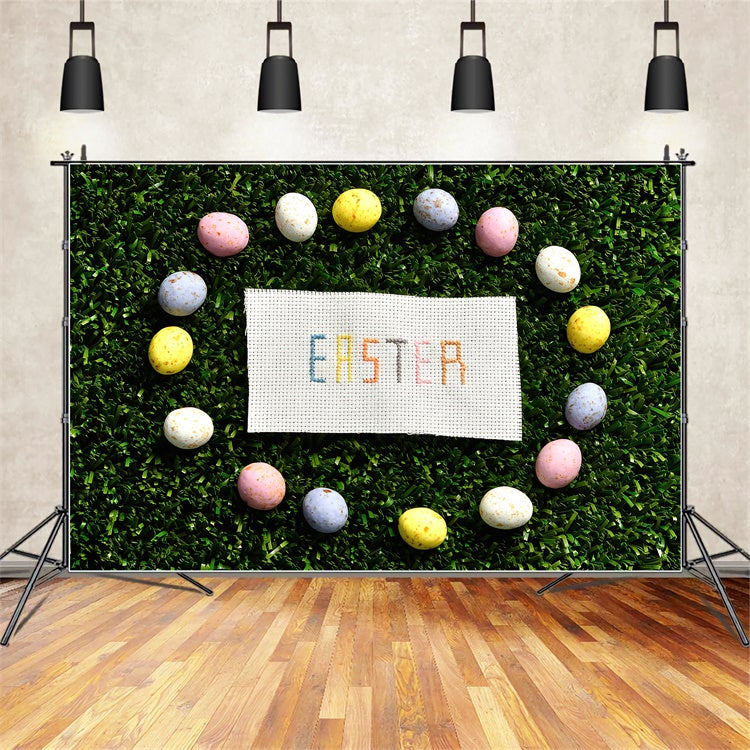 Ostern Fotohintergrund Vintage Kreuzstich Ei Hintergrund TWW3-24