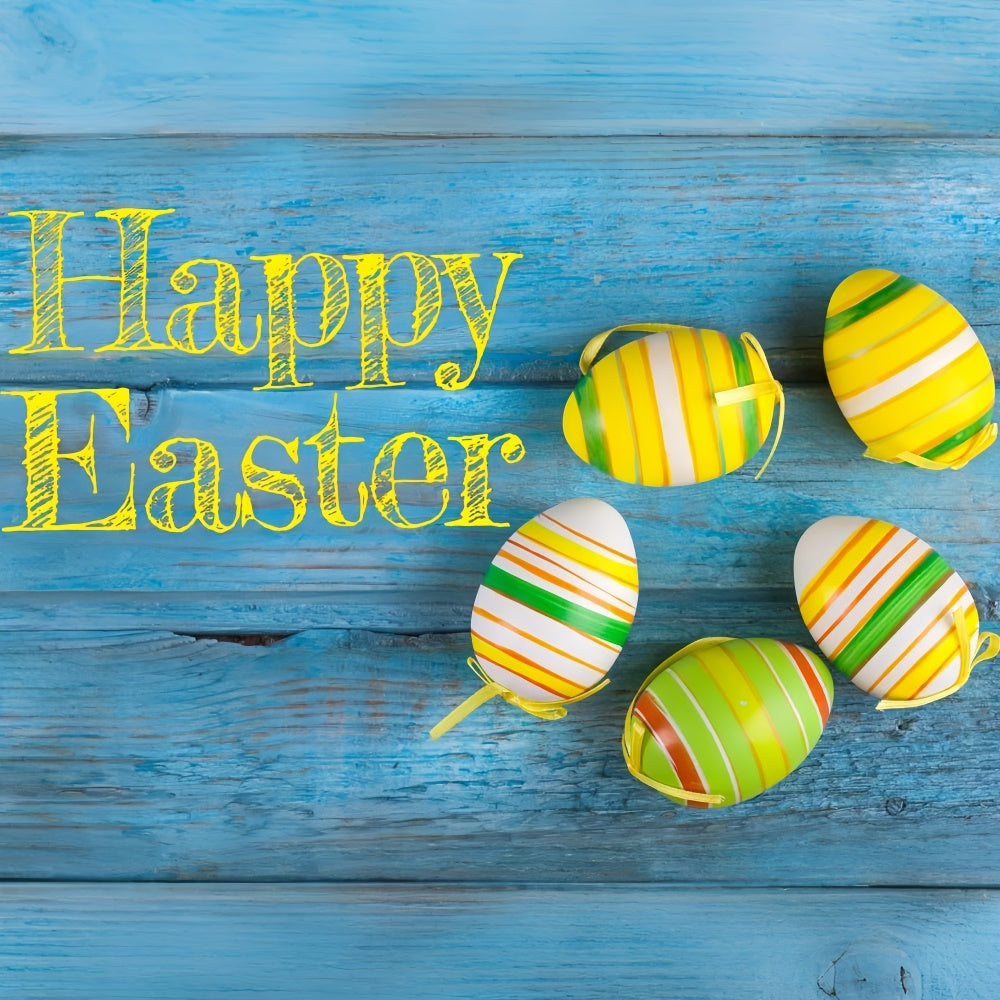 Ostern Backdrop Rustikal Blau Lebendig Gestreift Eier Backdrop TWW3-31