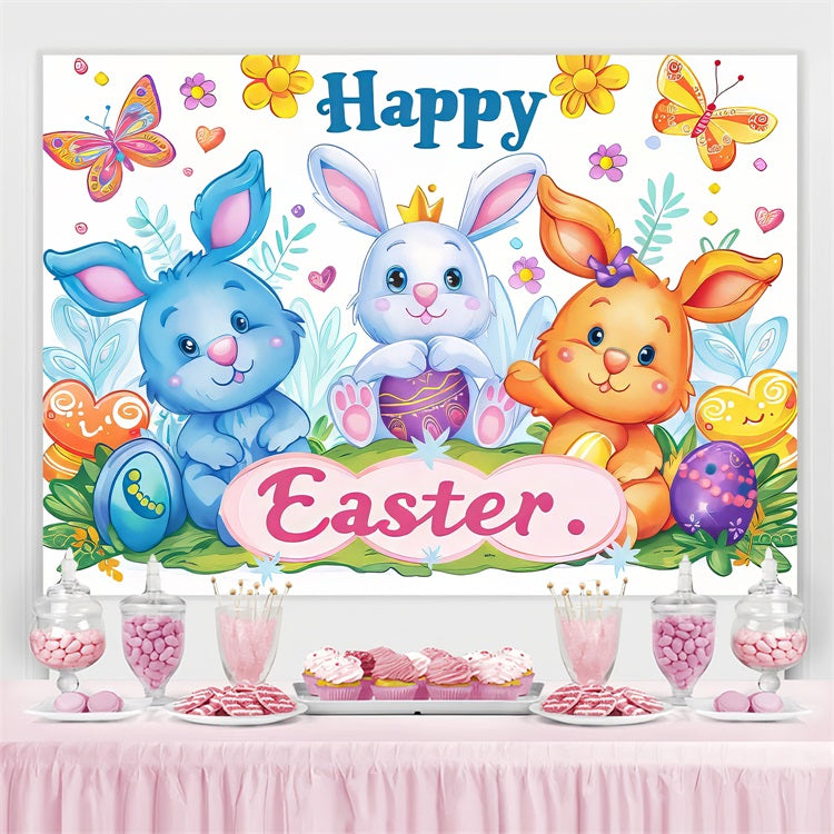 Thematische Osterkulisse Niedliche Hasen Eier Personalisierte Kulisse TWW3-56