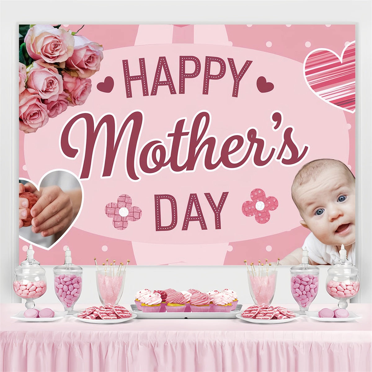 Mothers Day Backdrop Blumen Art Benutzerdefinierte Backdrop TWW4-12