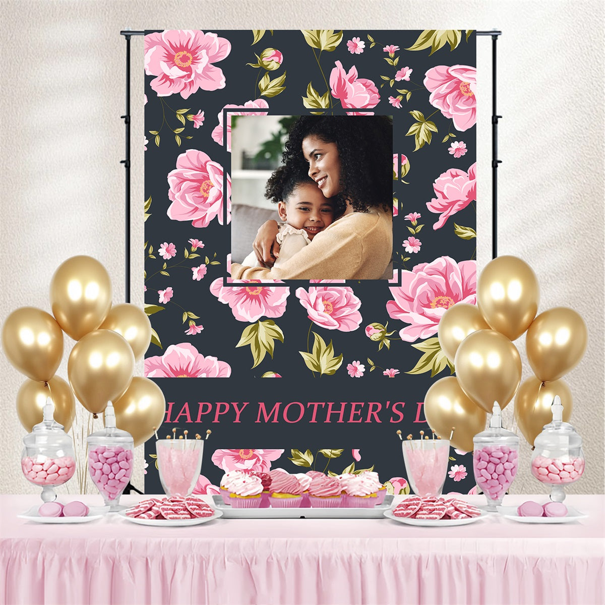 Backdrops For Mothers Day Blush Rosa Petals Personalisierte Backdrop TWW4-14
