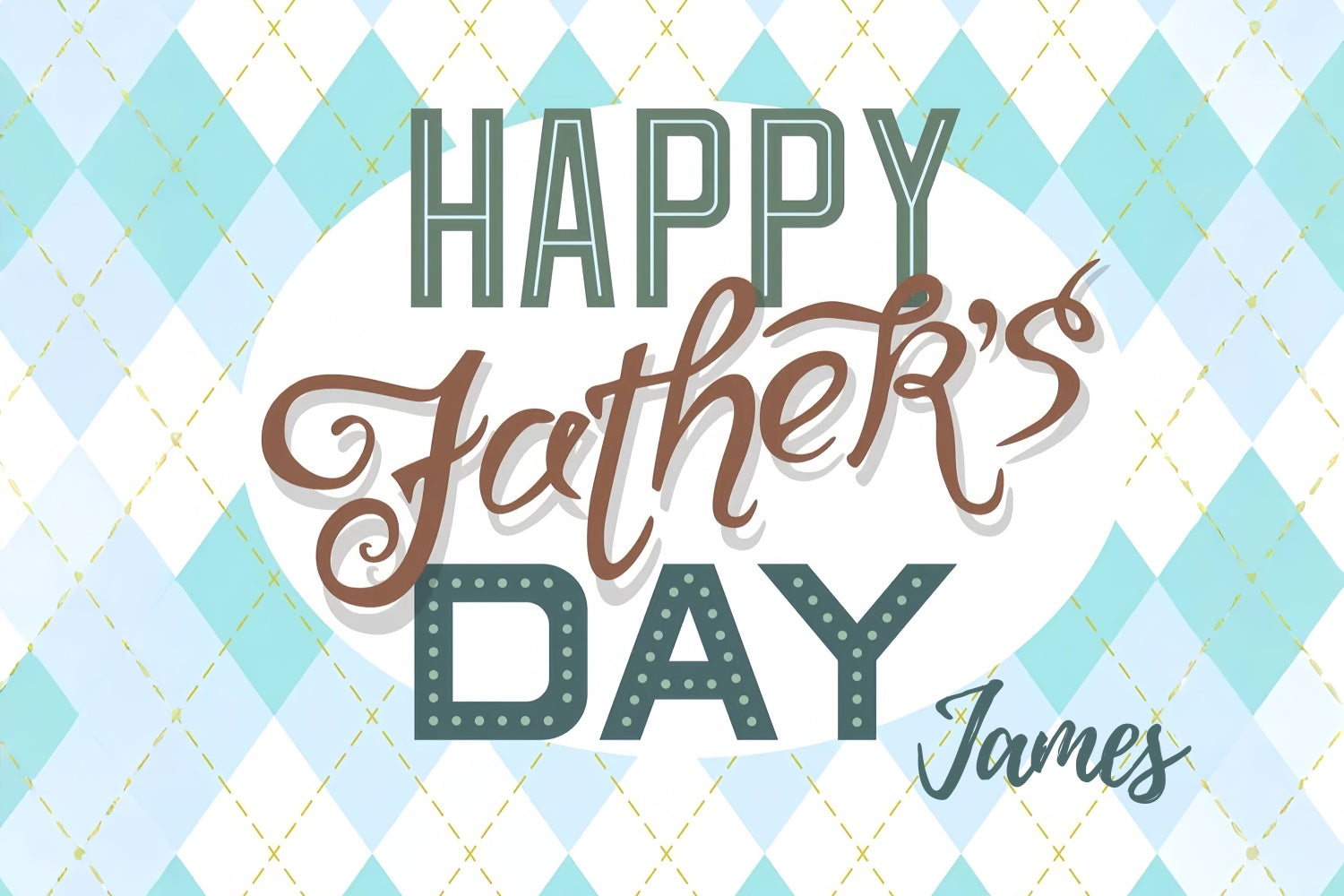 Backdrop Vatertag Blau Argyle Retro Individuelles Backdrop TWW4-73