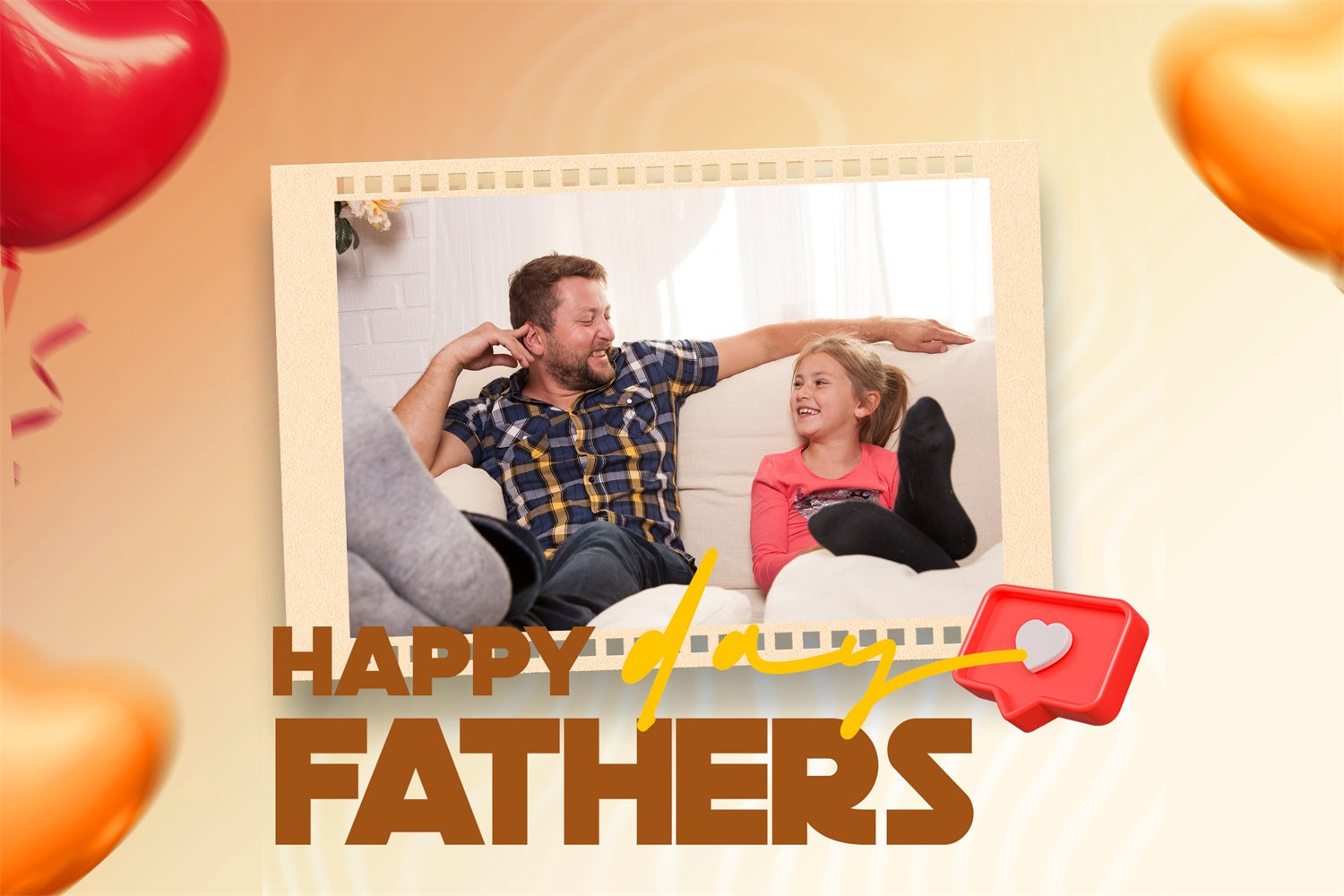 Vatertag Fotohintergrund Rotes Herz Bubble Custom Backdrop TWW4-78