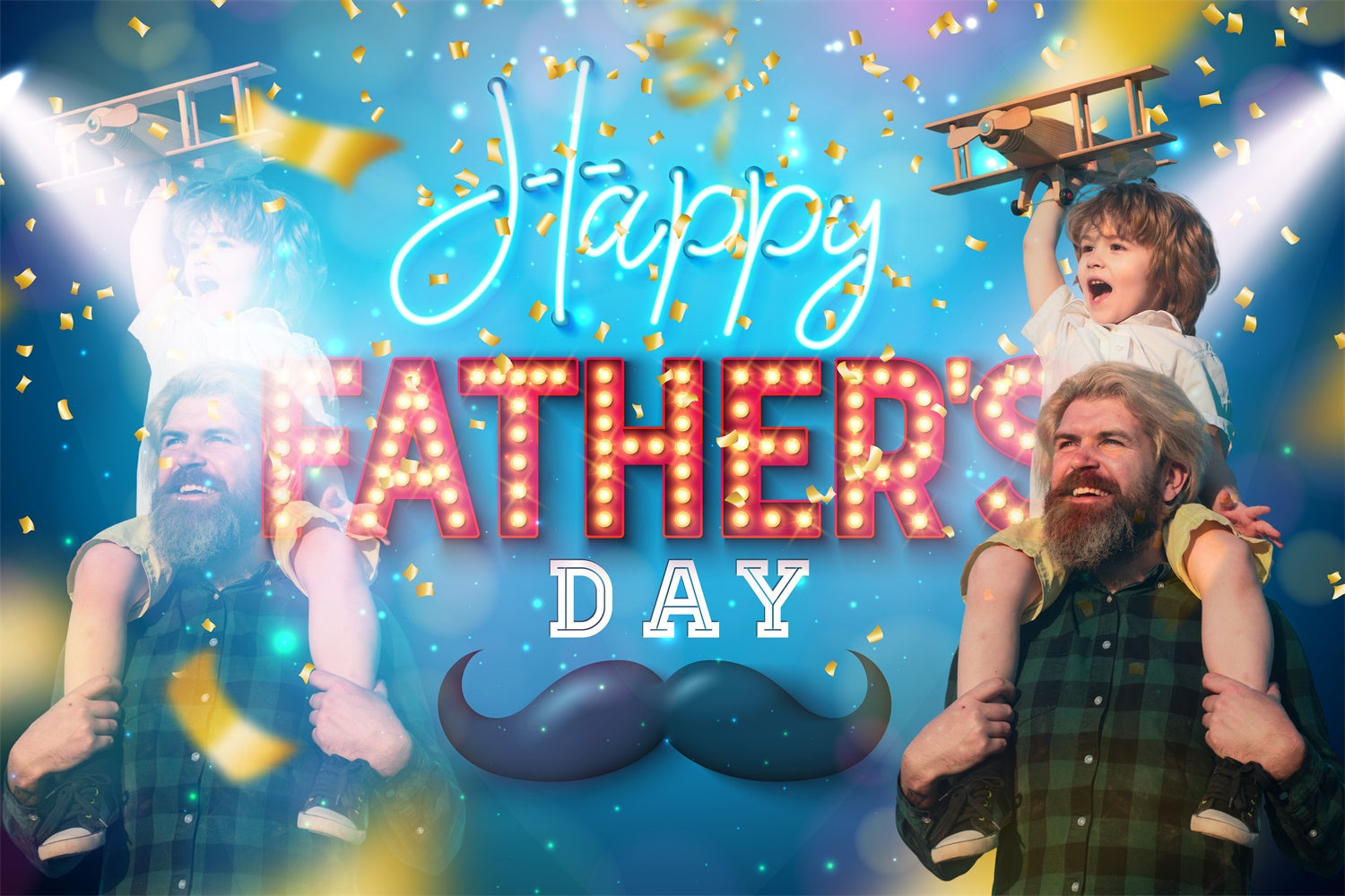 Backdrop Vatertag Bühne Spotlight Konfetti Custom Backdrop TWW4-82