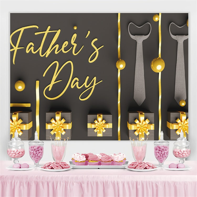 Happy Fathers Day Backdrop Schicke Geschenkbox Krawatte Individuelles Backdrop TWW4-83