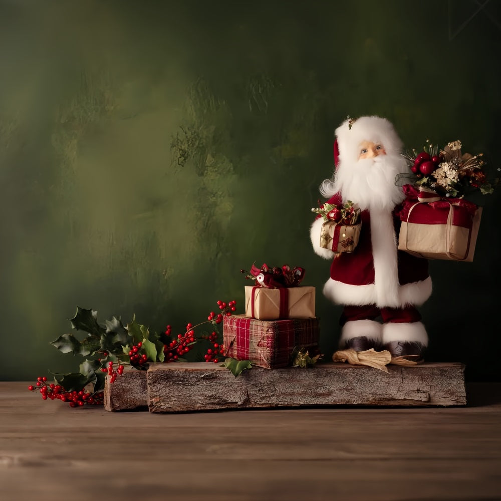 Weihnachtsmann-Hintergrund Rustikaler Weihnachtsmann-Geschenktisch Weihnachtsfotografie-Hintergründe TWW510-71