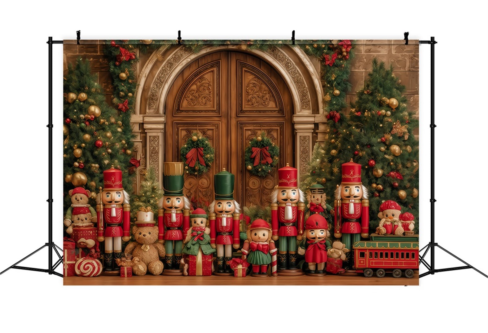 Nussknacker-Hintergründe Nussknacker-Spielzeugsoldaten-Display Weihnachtshintergrund-Ideen TWW510-85