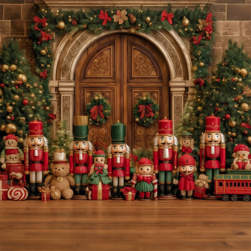 Nussknacker-Hintergründe Nussknacker-Spielzeugsoldaten-Display Weihnachtshintergrund-Ideen TWW510-85