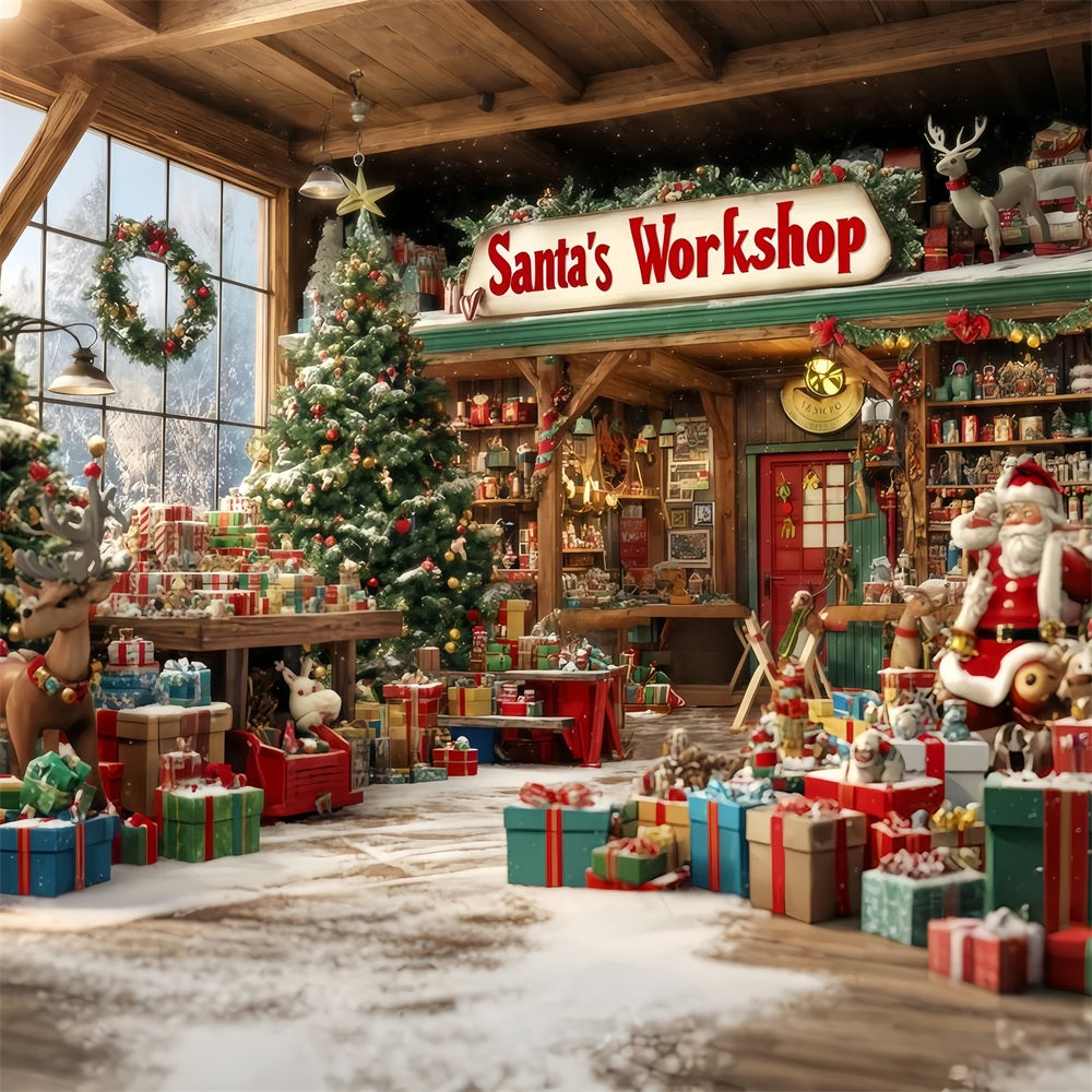 Weihnachtsmann-Werkstatt-Hintergrund Spielzeugladen Geschenk-Wunderland Weihnachts-Hintergrund TWW510-94