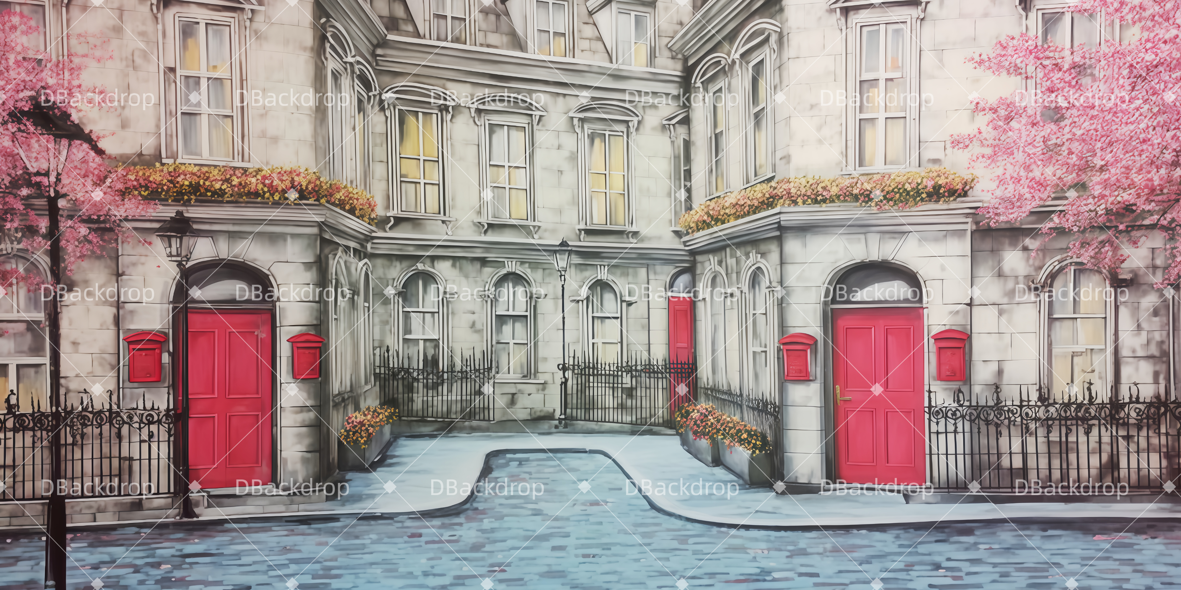 Theatervorhang Basteln Cherry Tree Lane – Außenansicht des Hauses der Familie Banks Theatervorhang samt TWW510-T36