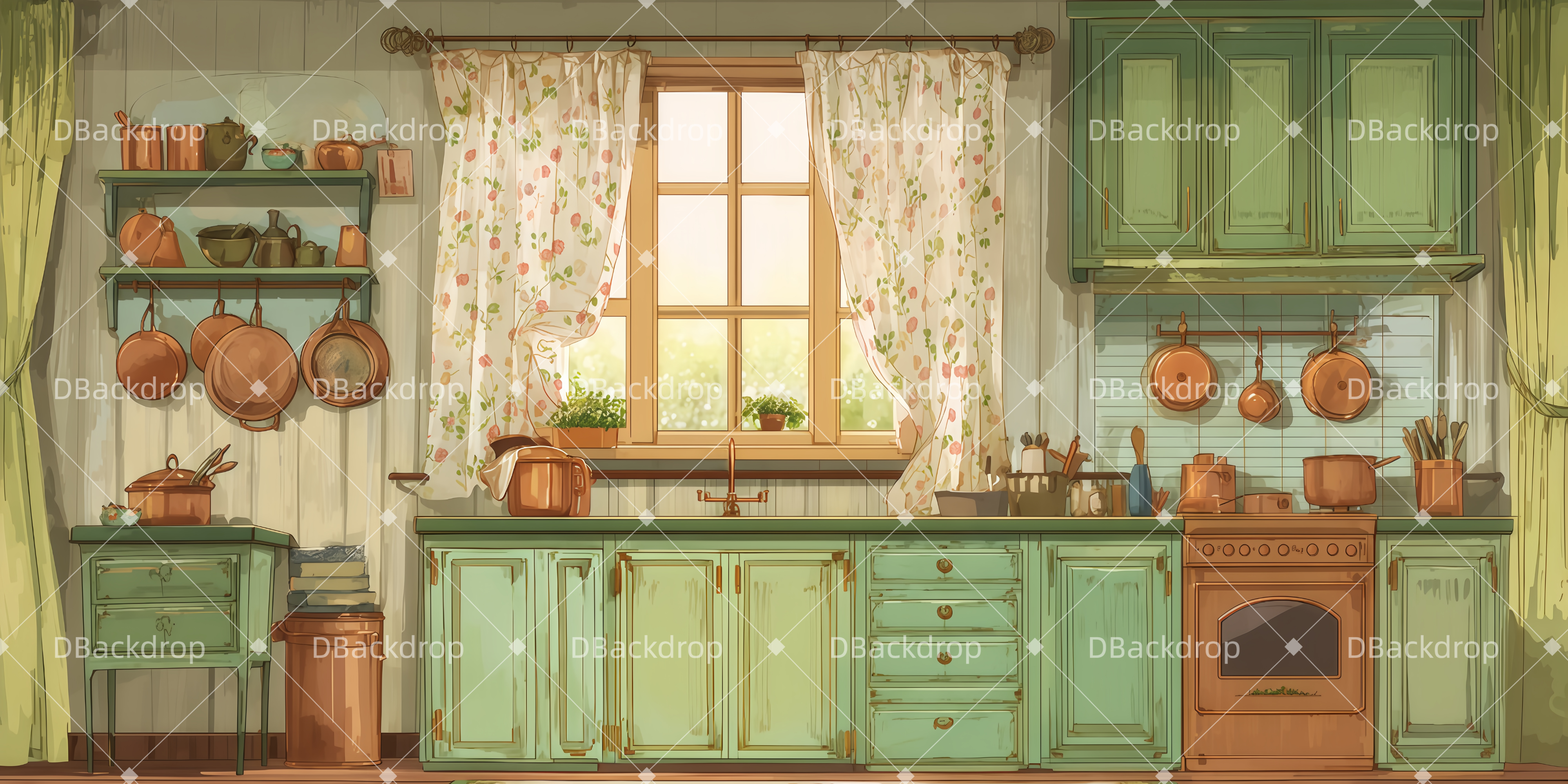 Theater Vorhang bild Küche der Familie Banks Theatervorhang kinder TWW510-T38