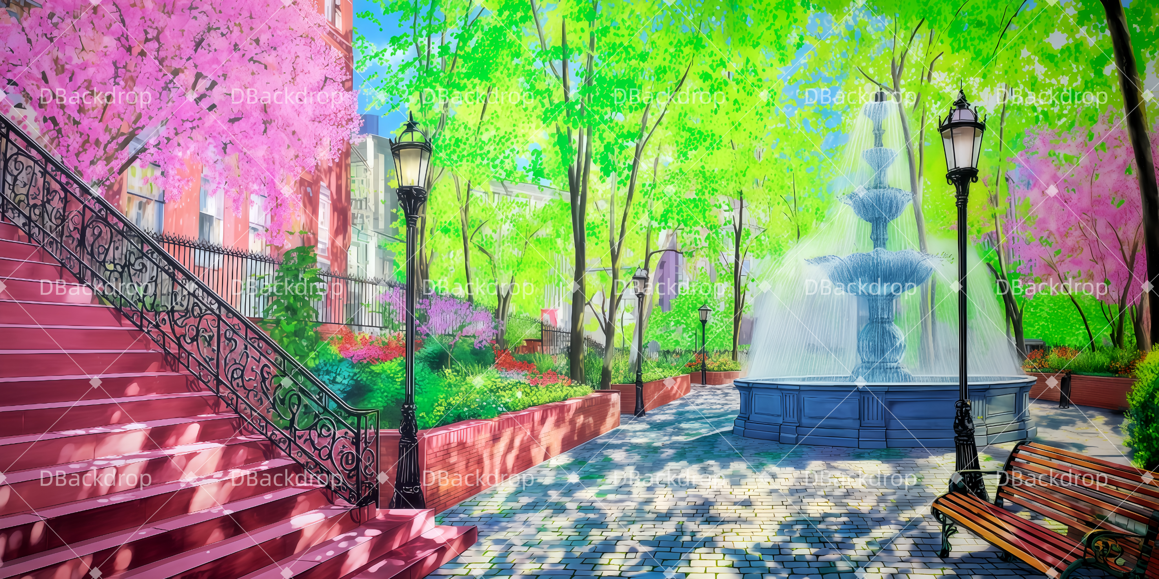 Theatervorhang Der Park Backdrop Theater TWW510-T40