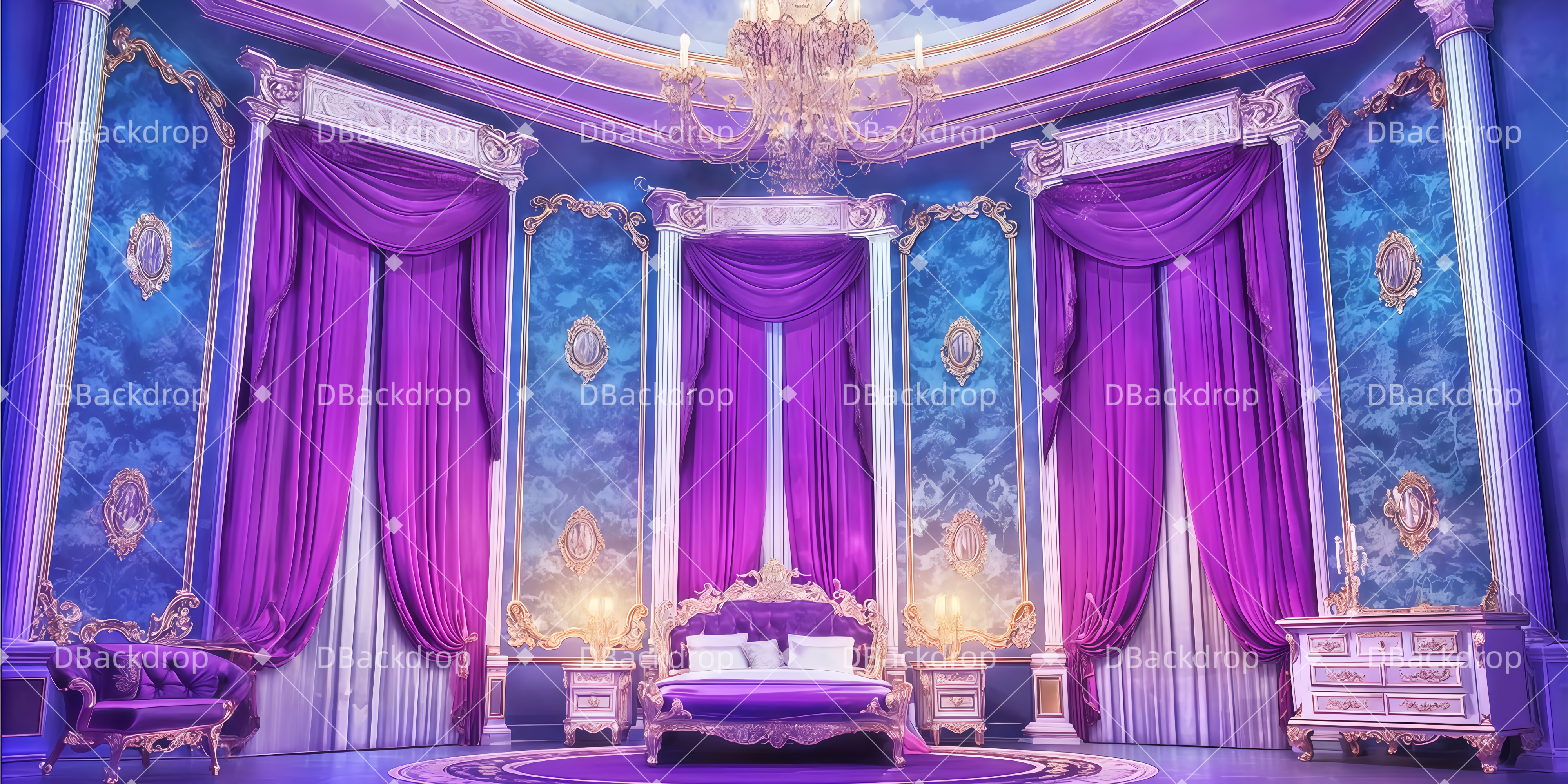 Bühne Theater Vorhang Das Zimmer der Königin Theaterwand TWW510-T49