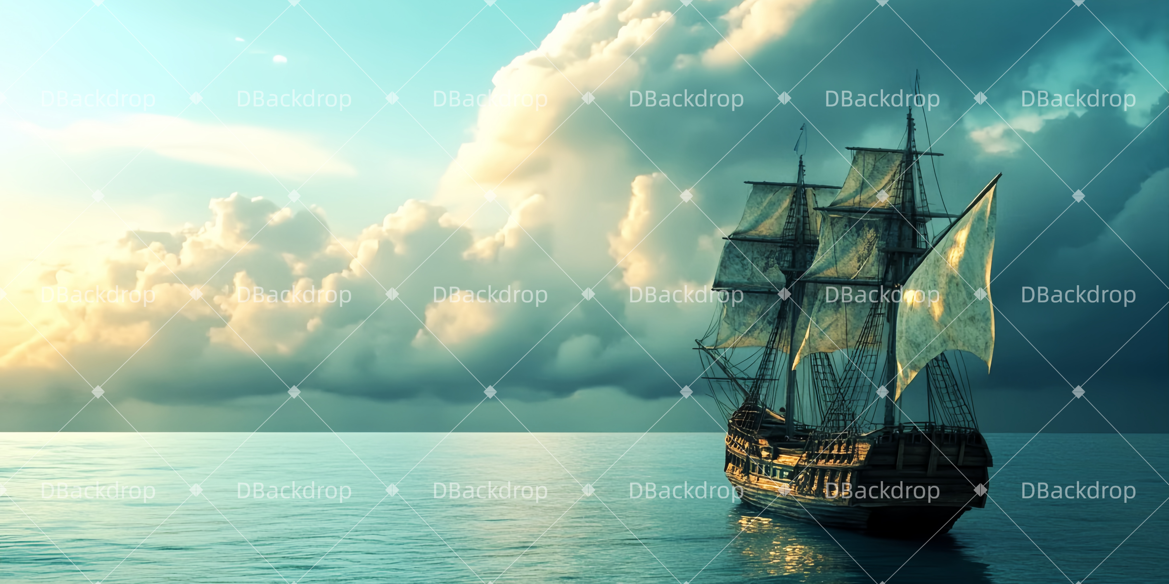 Vintage Theater Backdrop Das Boot des Kapitäns Theaterbühnenbau TWW511-T116