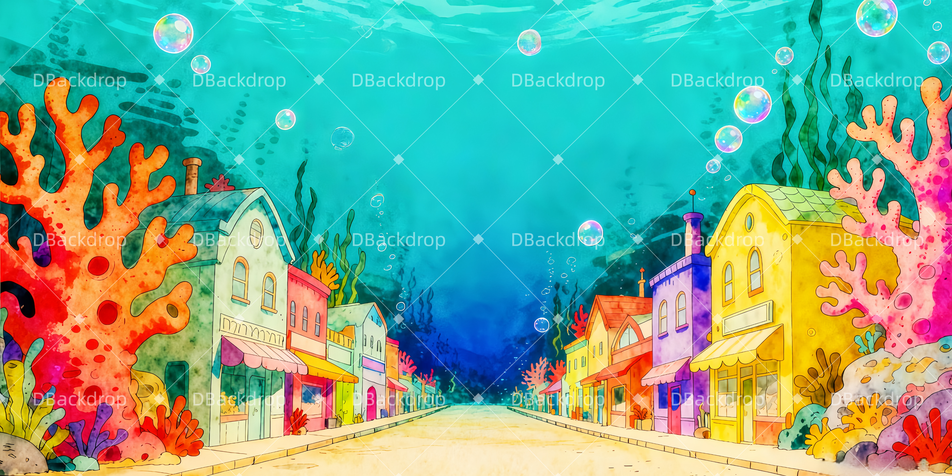 Theater Backdrops Bikini Bottom Backdrop Theater TWW511-T125