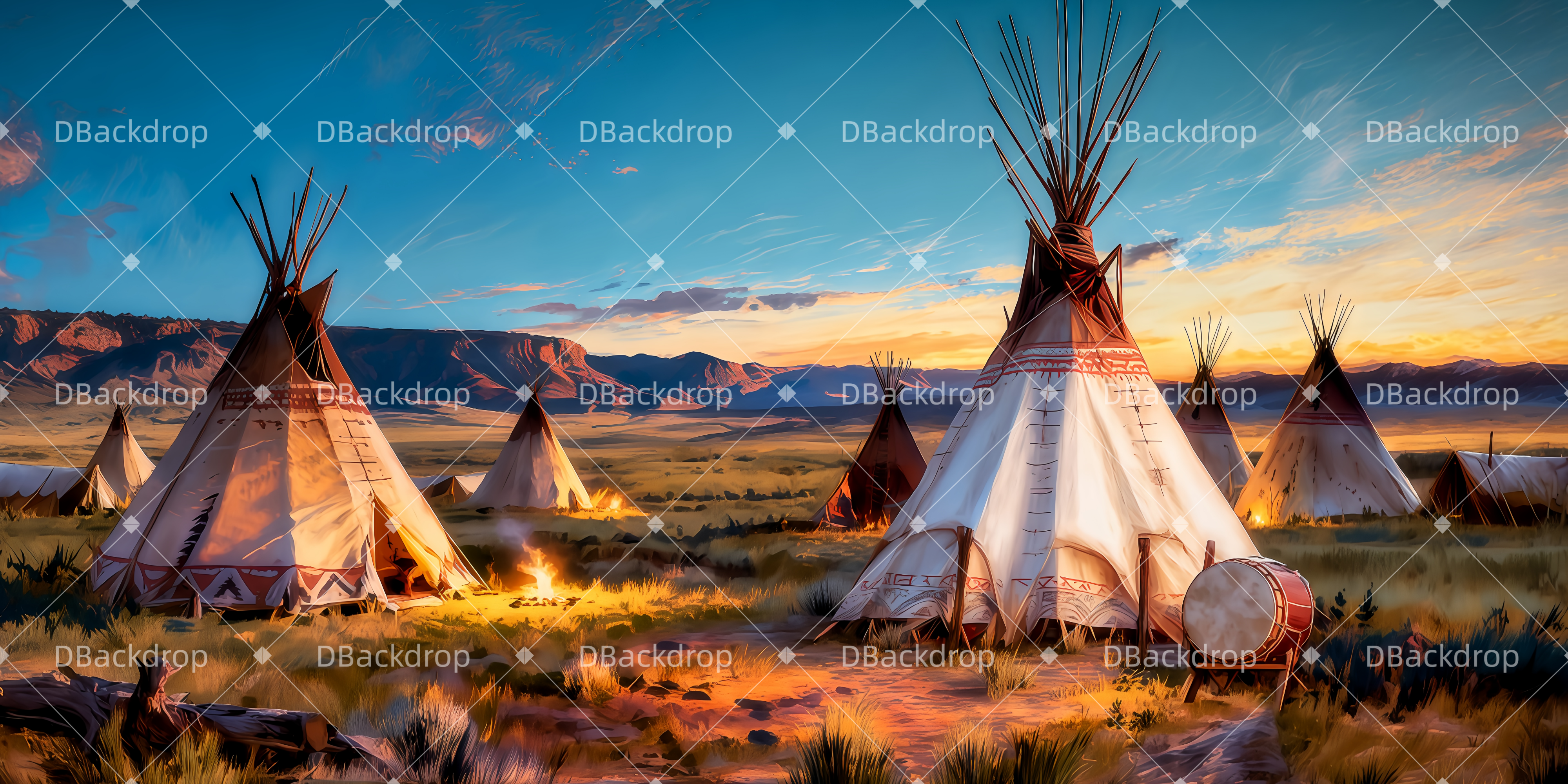 Theater Backdrops Indianerlager Backdrops Theater TWW511-T16