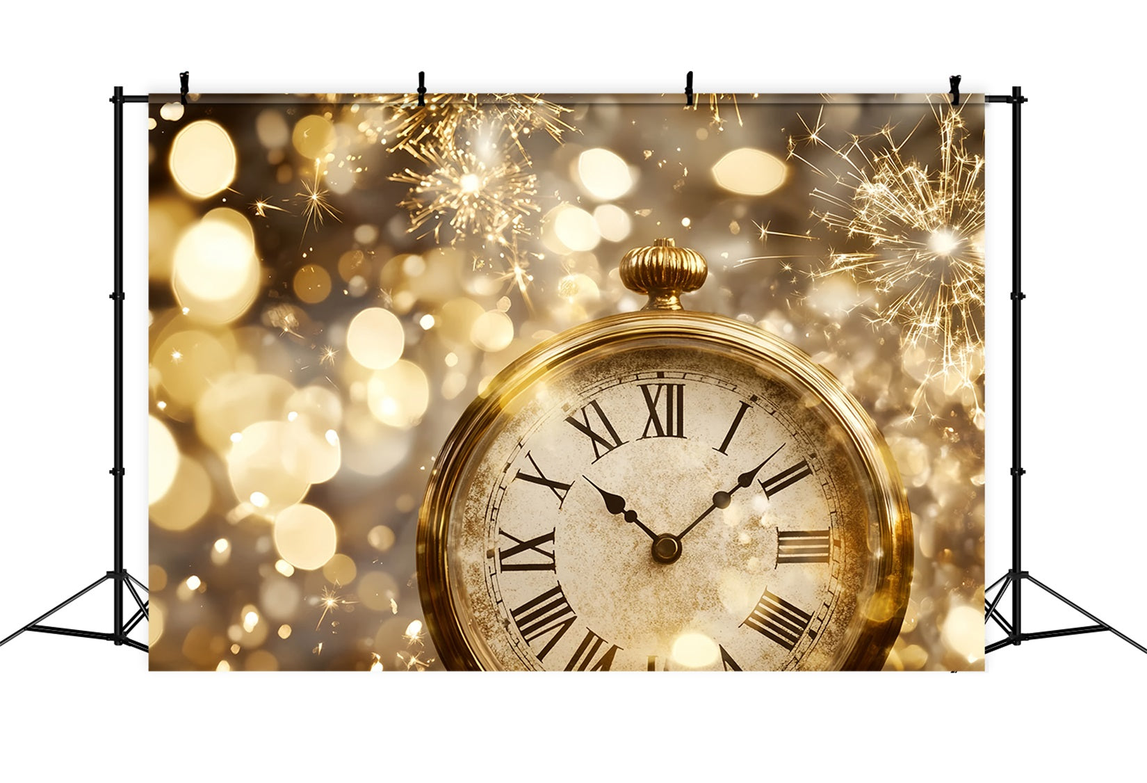 Neujahrshintergrund Countdown Goldglitter Feuerwerk Bokeh-Hintergrund TWW512-20