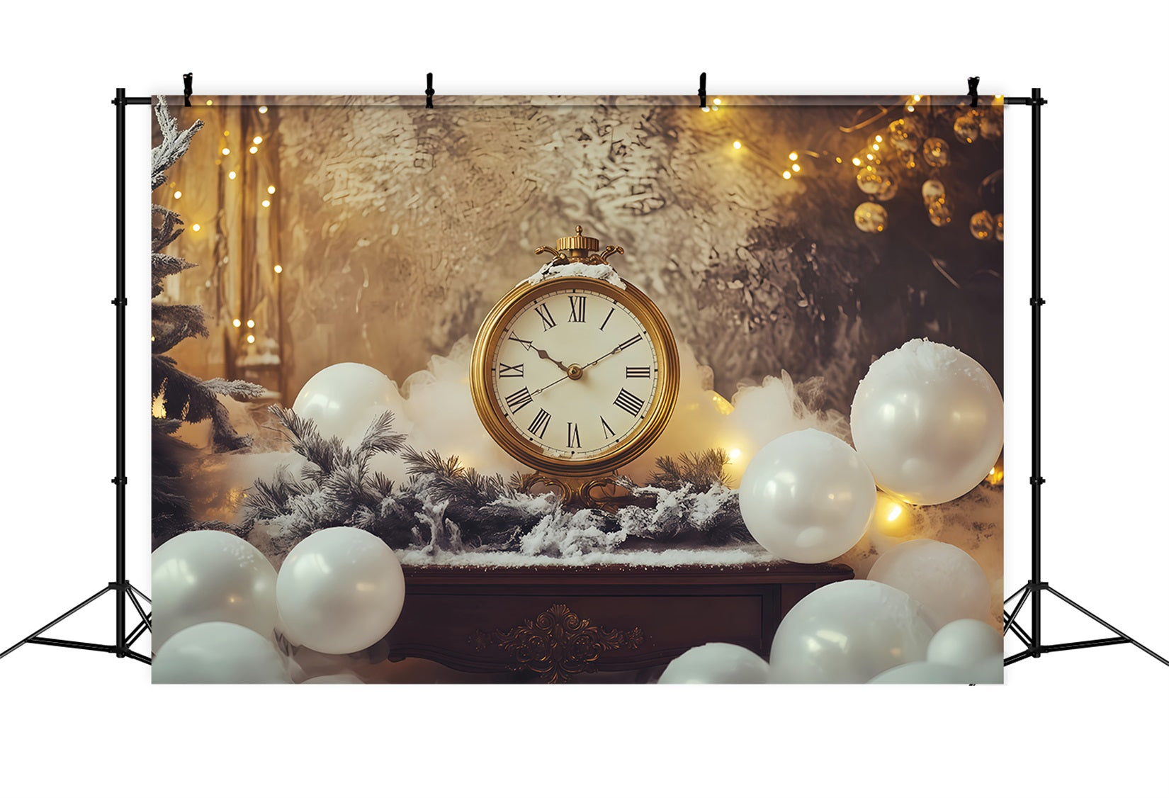 Neujahrs-Hintergrund Frostige Countdown-Uhr-Lichter Silvester-Hintergrund TWW512-22