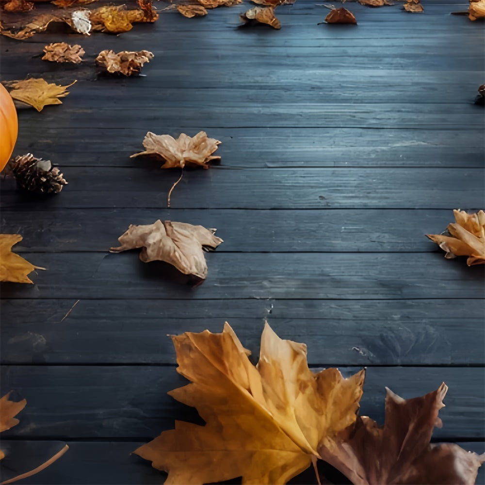 Boden Backdrops Blätter Kürbis Rustikaler Boden Backdrop TWW57-12